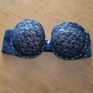 Aerie Black Lace Strapless Bra 36D
